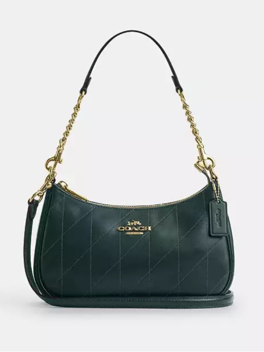Coach Forest Green Teri Shoulder Bag In Quilted Leather NWT - SOLD OUT ONLINE